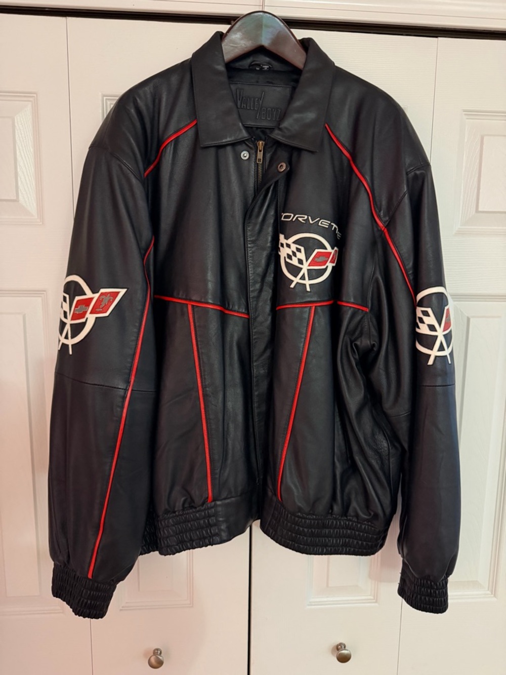 🏁 Valle Boyz Corvette C5 Leather Bomber Racing Jacket
